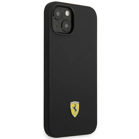 Original Case IPHONE 14 Ferrari Hardcase Silicone Metal Logo black