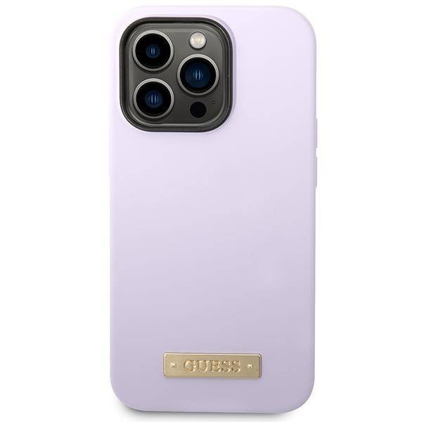 Guess GUHMP14LSBPLU iPhone 14 Pro 6,1" lila/lila Hartschale Silikon-Logoplatte MagSafe