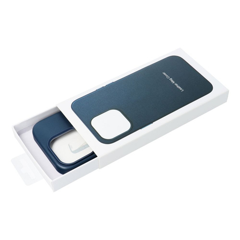 Futerał LEATHER MAG COVER kompatybilny z MagSafe do IPHONE 16 Plus niebieski
