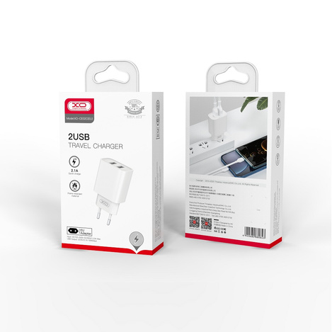 XO ŁAD SIEC CE02C 2xUSB 2,1A BIAŁA