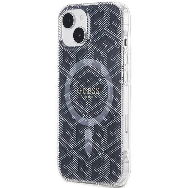Oryginalne Etui GUESS Hardcase GUHMP15MHGCUSTGK do iPhone 15 Plus (Kompatybilny z Magsafe / IML GCUBE / czarny)