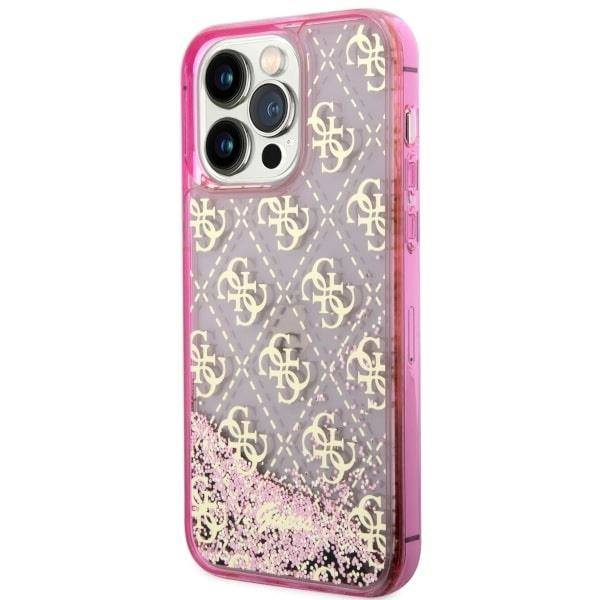 Guess, GUHCP14XLC4PSGP iPhone 14 Pro Max 6,7" rosa/rosa Hardcase Liquid Glitter 4G Transculent