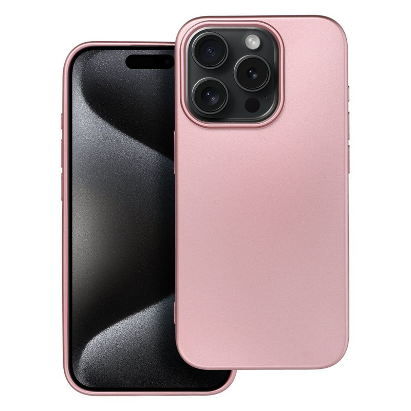 Futerał METALLIC do IPHONE 15 PRO różowy