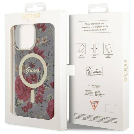 Guess GUHMP14XHCFWSA iPhone 14 Pro Max 6,7&quot; grün/khaki Hardcase Flower MagSafe
