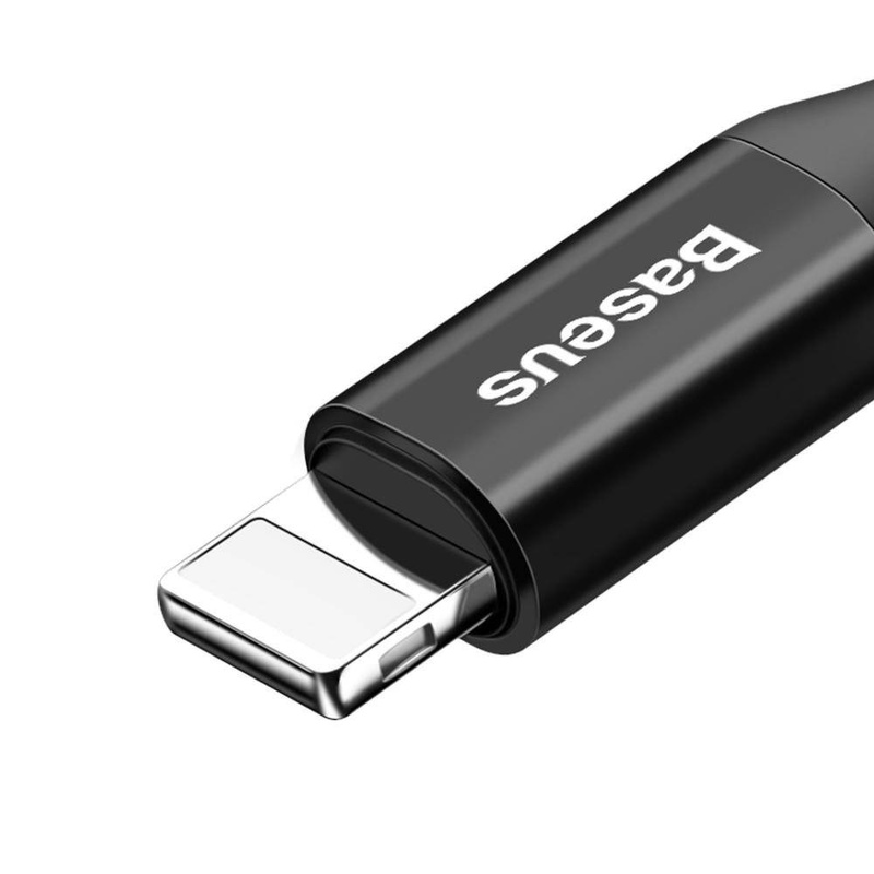 Baseus Fish Eye Spring Data Cable sprężynowy kabel USB / Lightning 1M 2A czarny (CALSR-01)