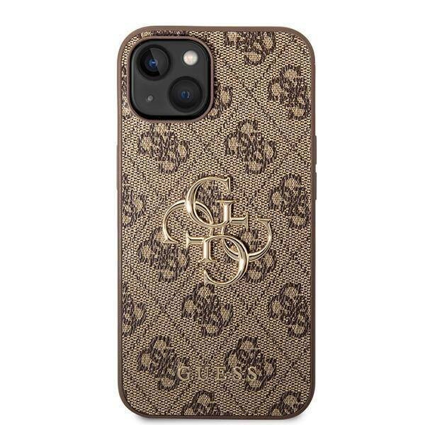 Guess GUHCP15S4GMGBR iPhone 15 6,1&quot; braun/braunes Hardcase 4G Big Metal Logo