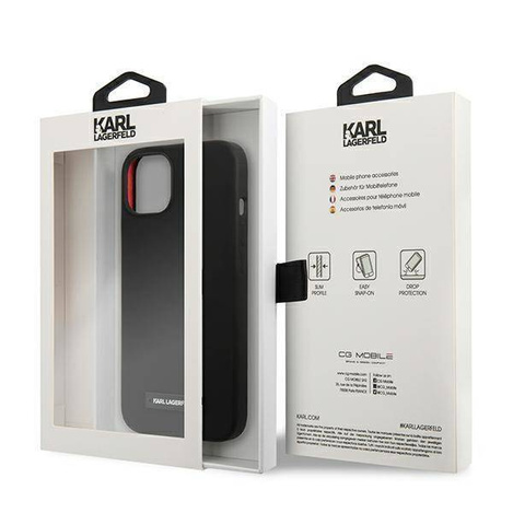 Karl Lagerfeld KLHCP13SSLMP1K iPhone 13 mini 5.4&quot; Hardcase schwarz / schwarze Silikonplakette