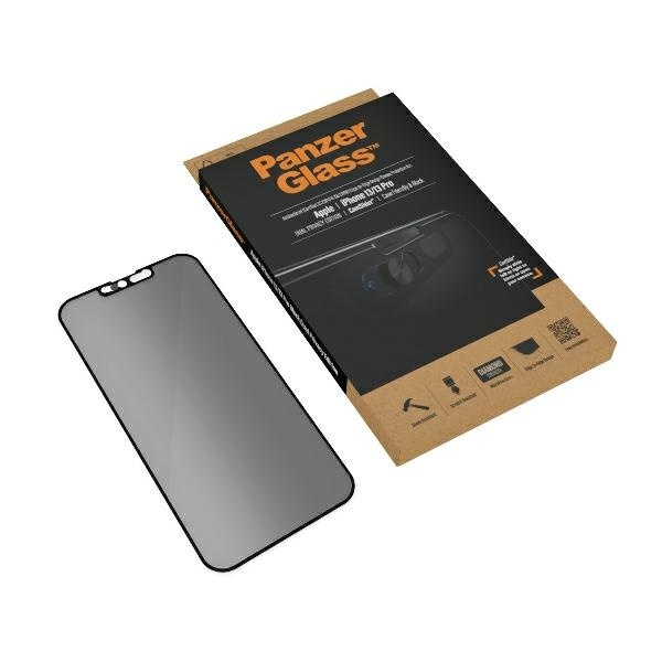 Gehärtetes Glas 5D IPHONE 13 / 13 PRO PanzerGlass E2E Microfracture Case Friendly CamSlider Privacy Antibacterial (P2748) schwarz