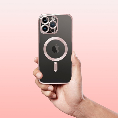 Futerał Electro Mag Cover kompatybilny z MagSafe do IPHONE 11 PRO złoty róż