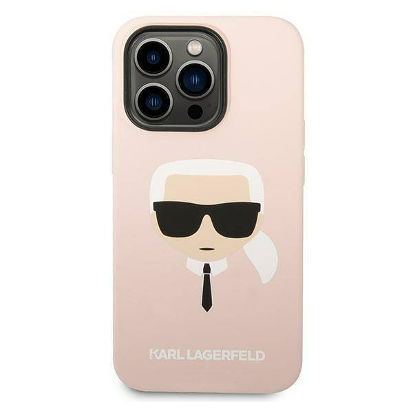 Karl Lagerfeld KLHMP14XSLKHLP iPhone 14 Pro Max 6.7&quot; Hardcase hellrosa / hellrosa Silikon Karl`s Head Magsafe