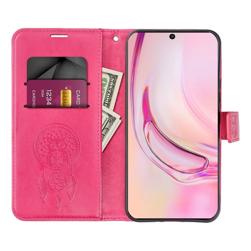 Kabura MEZZO Book do IPHONE 16 łapacz snów magenta