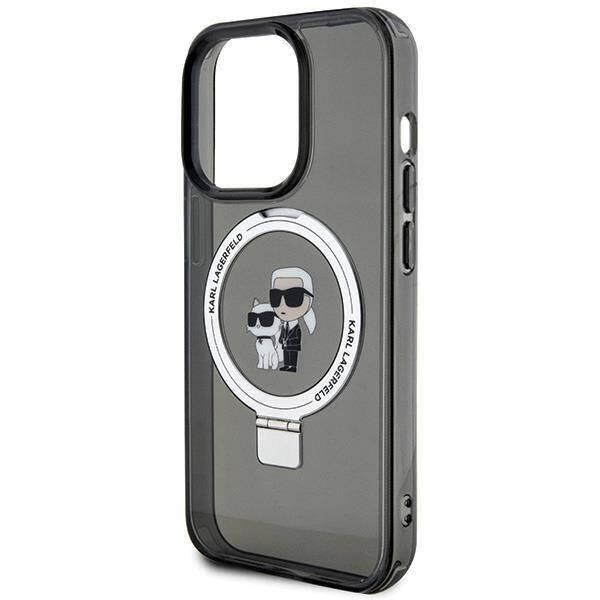 Karl Lagerfeld KLHMP15XHMRSKCK iPhone 15 Pro Max 6,7&quot; schwarz/schwarz Hardcase Ringständer Karl&amp;Choupette MagSafe