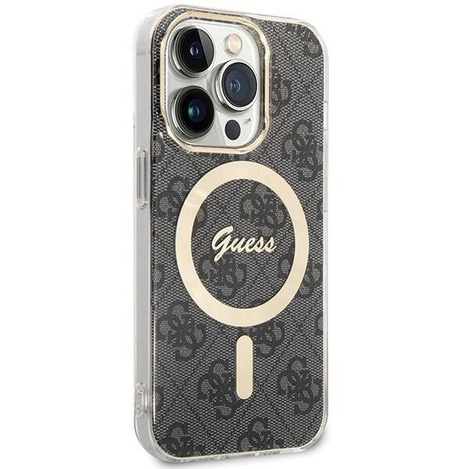 Guess IML 4G MagSafe Hülle für iPhone 15 Pro – Schwarz