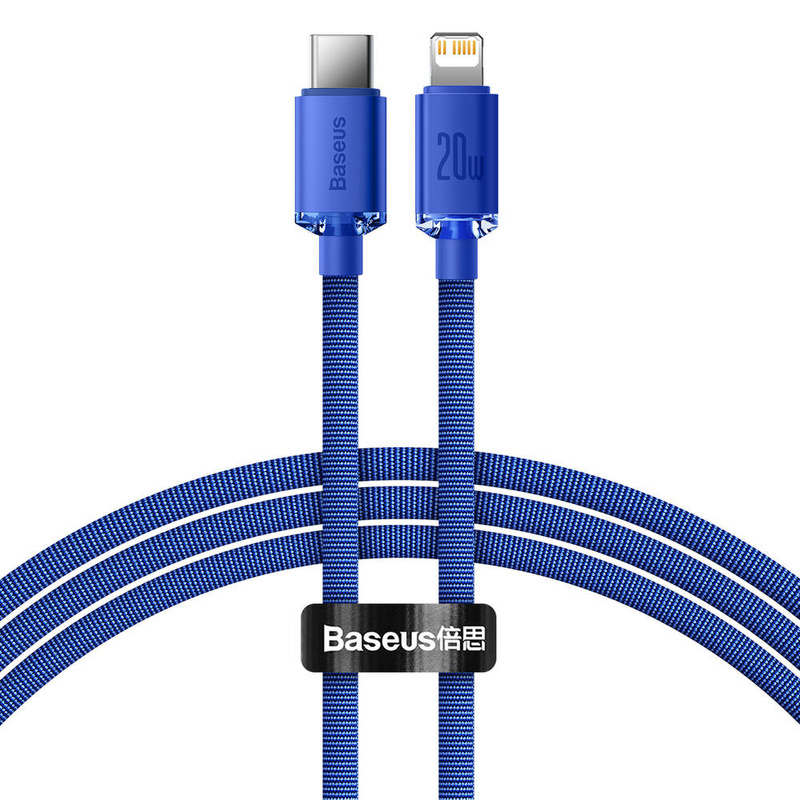 Baseus Crystal Shine Series Fast Charging Data Cable Type-C to iP 20W 1.2m Blue