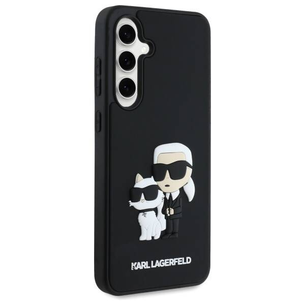 Etui Karl Lagerfeld 3D Rubber Karl&Choupette na Samsung Galaxy S24 FE - czarne