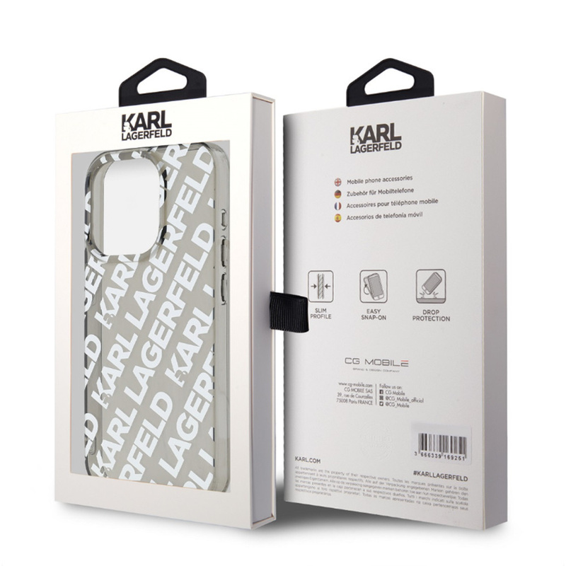 KARL LAGERFELD IML ELECTROPLATED KARL HEAD CASE FOR IPHONE 15 PRO SZARY