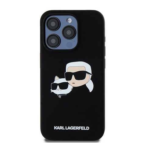 Oryginalne Etui KARL LAGERFELD Silicone Karl & Choupette MagSafe KLHMP15LSKCHPPLK do Iphone 15 Pro Czarny
