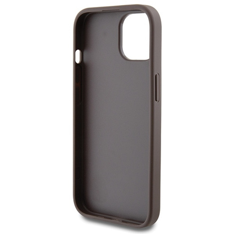 Guess 4G Metal Gold Logo Hülle für iPhone 15 – braun
