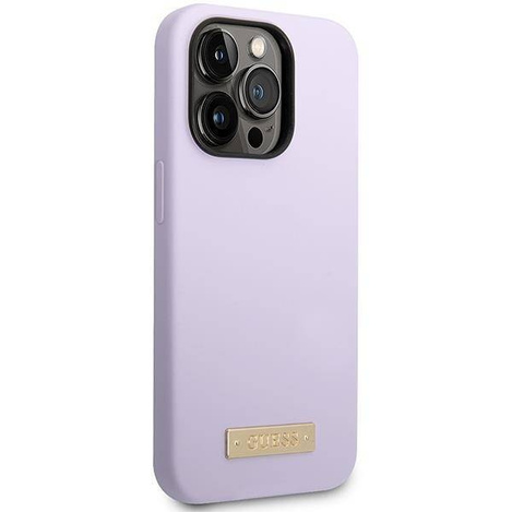 Guess GUHMP14LSBPLU iPhone 14 Pro 6,1" lila/lila Hartschale Silikon-Logoplatte MagSafe