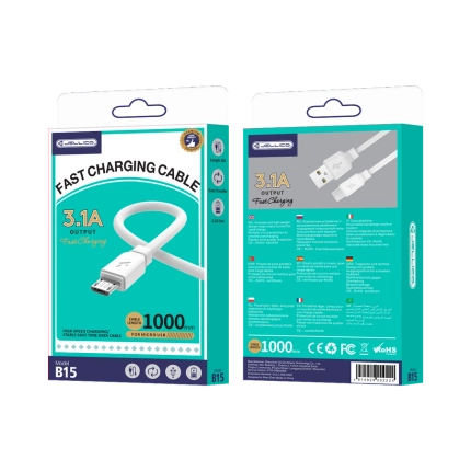 JELLICO kabel B15 Micro 3.1A 1M Biały
