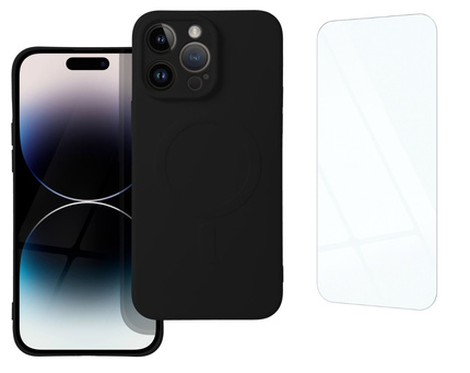 Etui do iPhone 14 Pro Max czarne MagSafe + Szkło